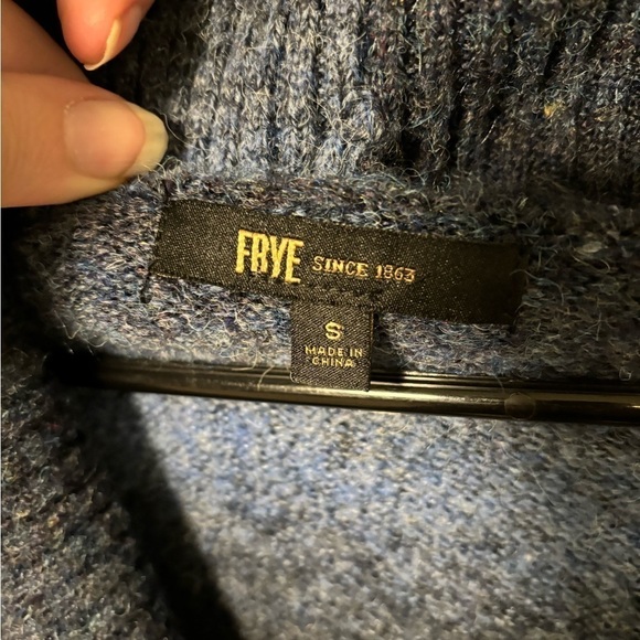 Frye Button Down Blue Cardigan Oversized Small - Picture 3 of 4